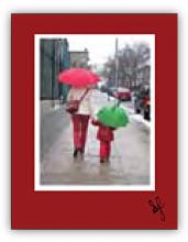 Mother and child in the rain Mother and child in the rain