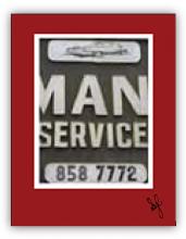 Detail of car service sign