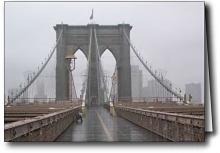 Brooklyn Bridge in the rain, printed