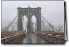 Brooklyn Bridge in the rain, printed